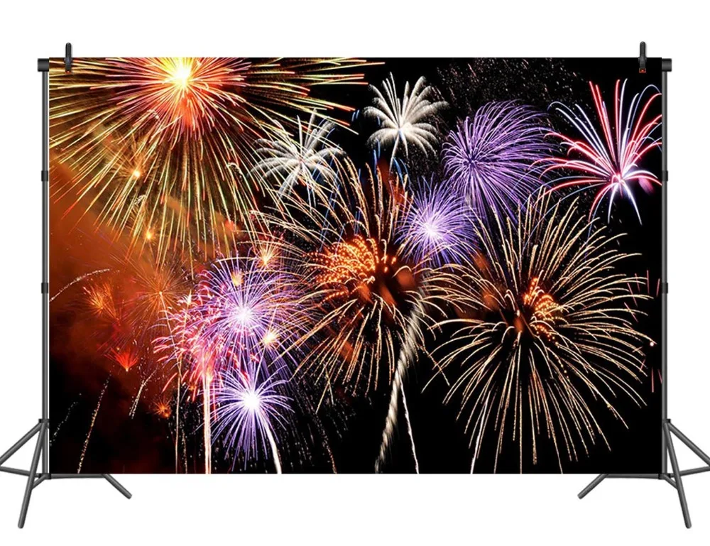 Sensfun colorful fireworks photo background celebration party photography backdrops vinyl backdrop | Электроника