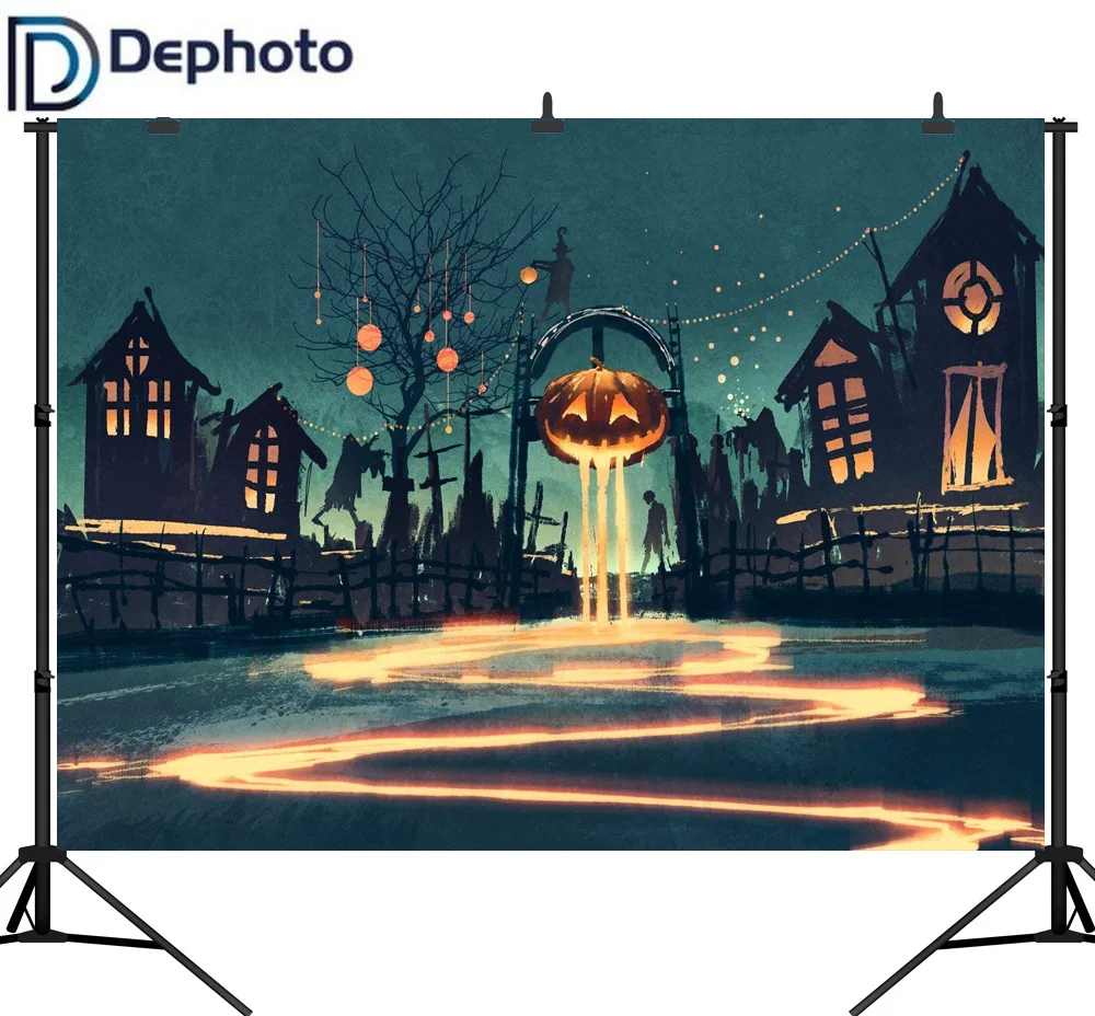 Dephoto фоны для фотосъемки Хэллоуин фотографии Тыква фонарь фон фотостудии Foto