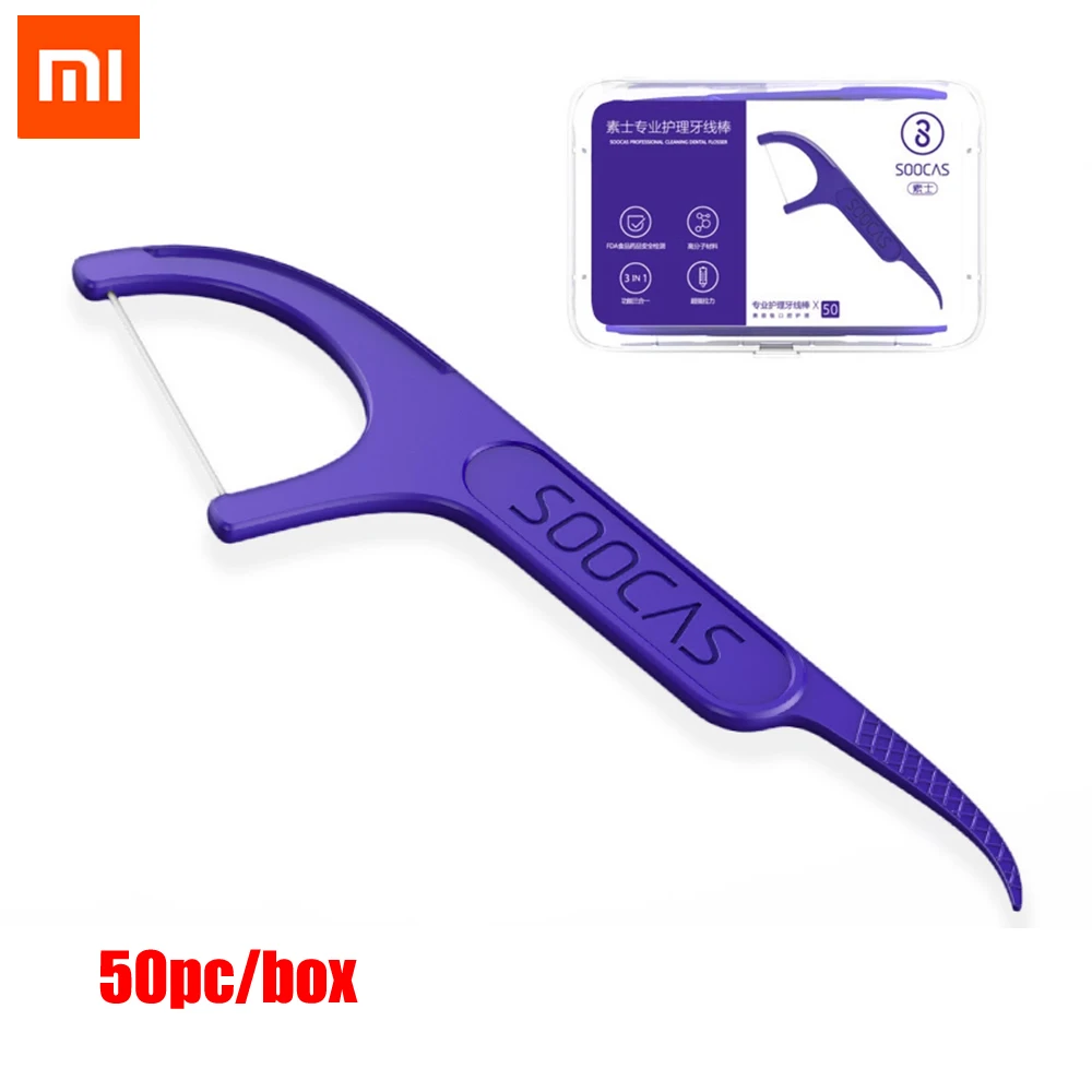 Xiaomi Soocare на каждый день для чистки зубов профессиональный высшего качества зубная нить 50 шт./кор