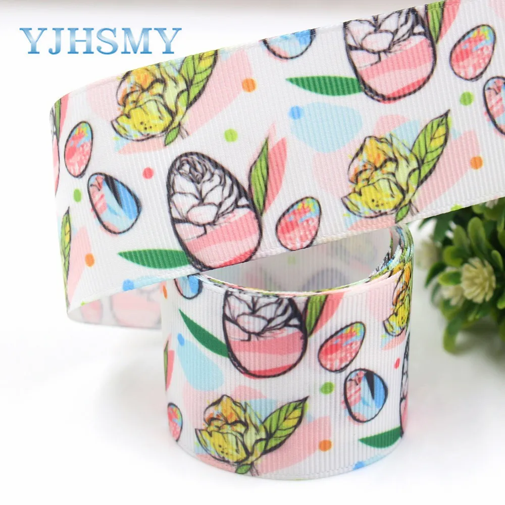 YJHSMY I 19112 328 38 мм 10 ярдов цветок мультфильм ленты термопечать grosgrain сделай сам