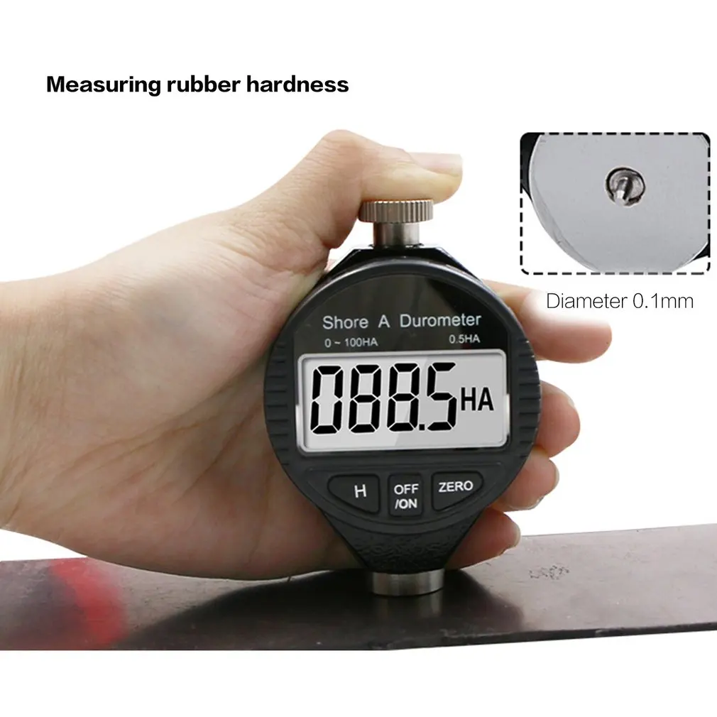 Digital Shore Hardness Meter Durometer Tester 0-100H A/C For Plastic Leather Rubber Multi-resin 