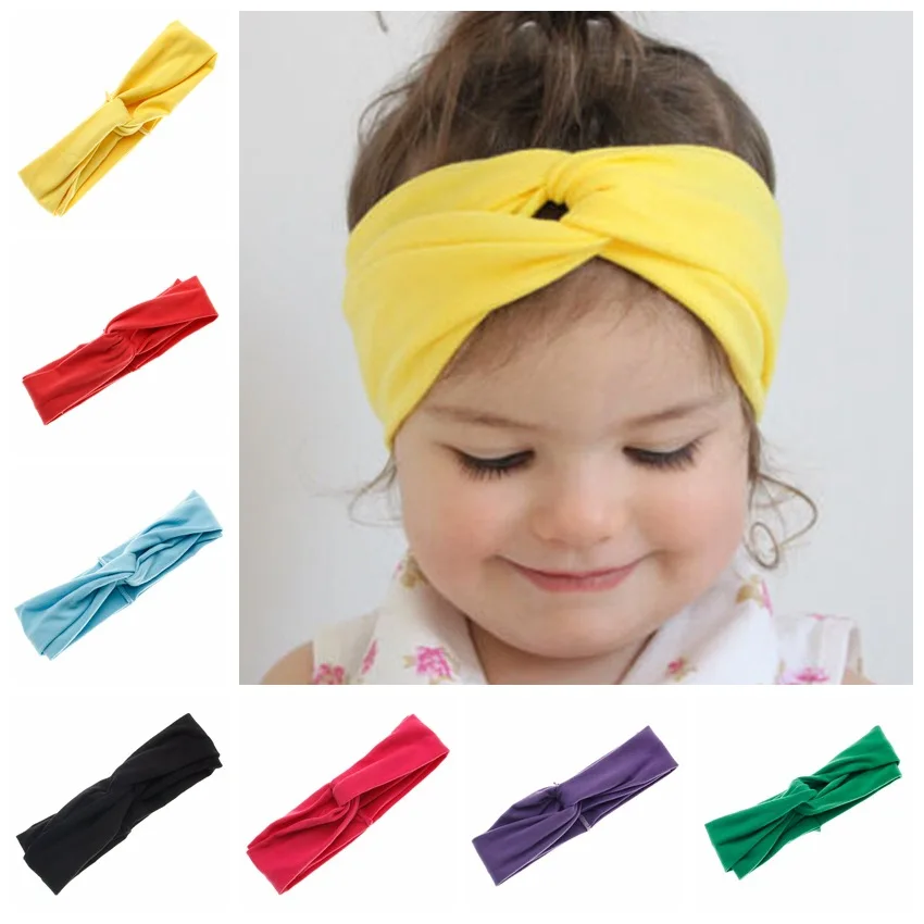

Fashion Newborn Knot Headband Baby Girls Elastic Cotton Headwrap Kids Hairband Bandeau Bebe