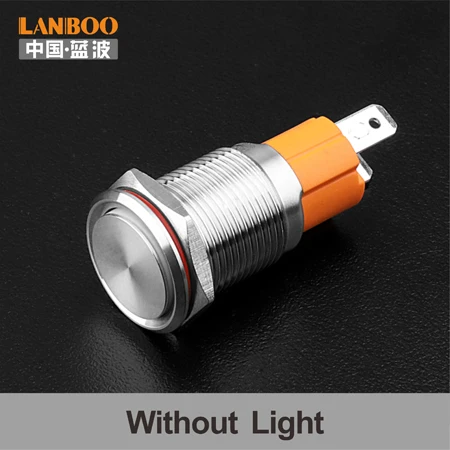 Without Lamp LANBOO производитель 16 мм 12V110V 24V 220V Светодиодный светильник с высоким током 10A мощный фиксатор мгновенный самоблокирующийся кнопочный переключатель - Цвет: Without Lamp