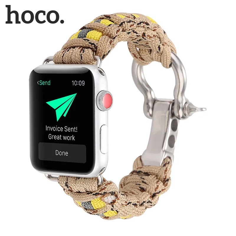 Запасные Спасательные Браслеты HOCO из мягкого нейлона для Apple Watch 4 3 2 1 совместимые