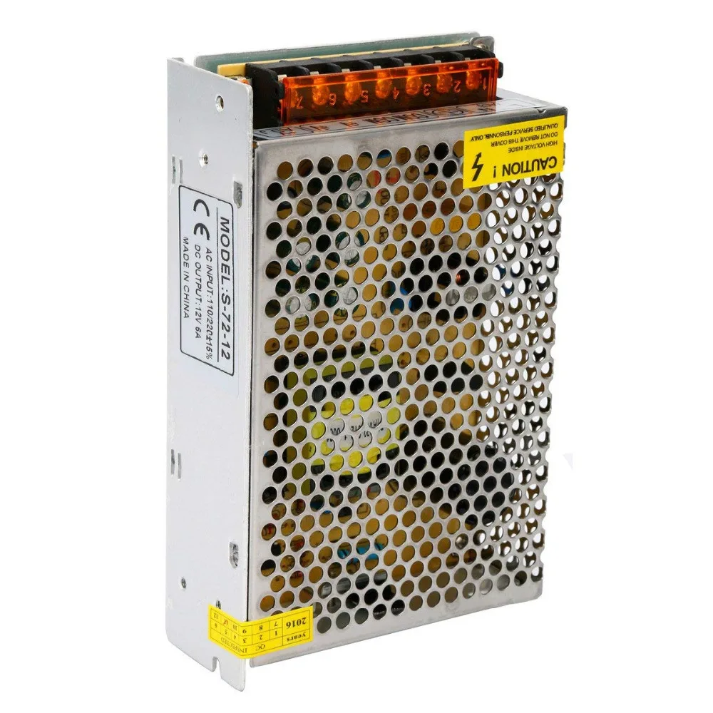 AC110V/220 В к DC12V 6A 72 Вт переключатель Питание драйвер для Светодиодный
