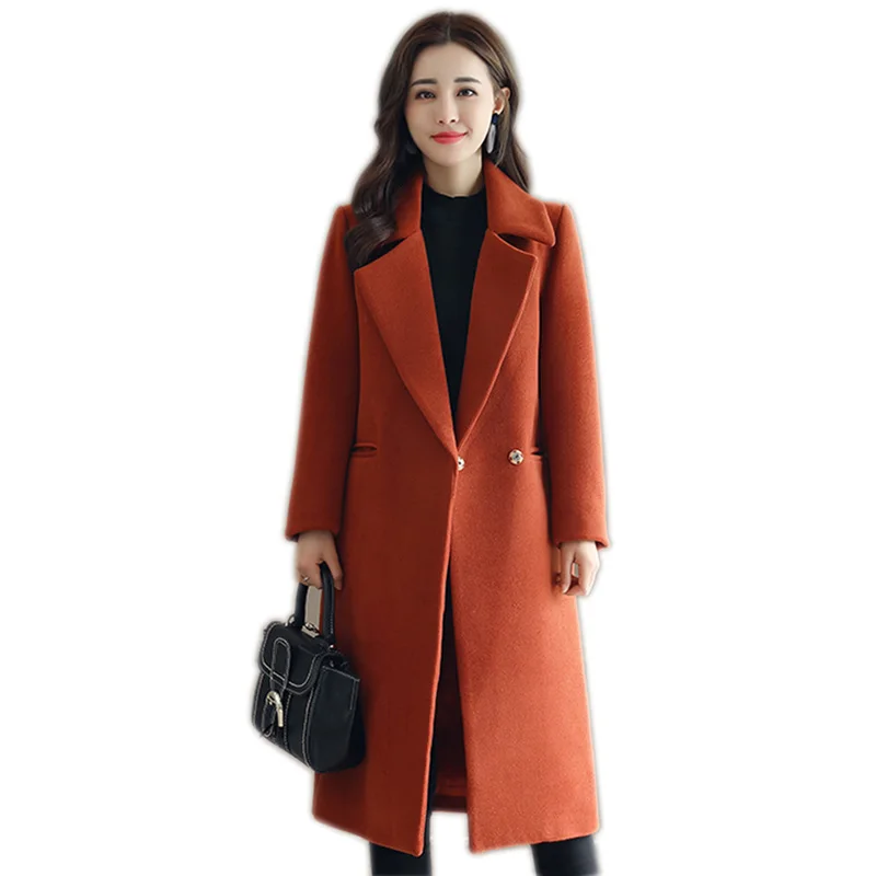 2018 Winter Women Wool Coat Long Thick Female Overcoat high quality Women's Jackets Coats Sobretudo YM106 | Женская одежда