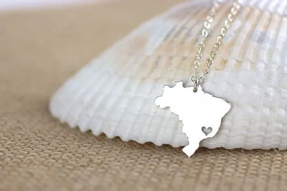 Ожерелье в бразильском стиле с картой страны южной америки 10 шт.|necklace necklace|map