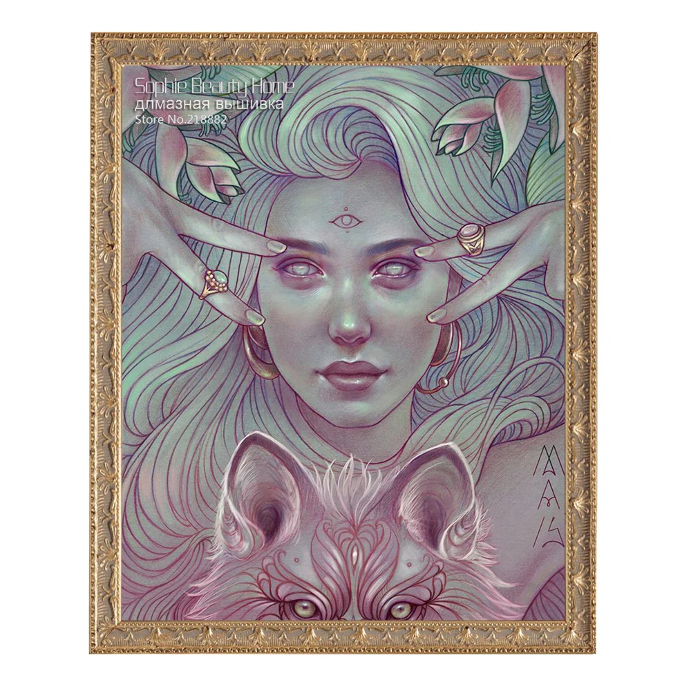 

2018 Rushed Top Fashion Diy Diamond Painting Cross Stitch Embroidery Fashion Oil For Octopus Beauty Lady And Flower Mosaic