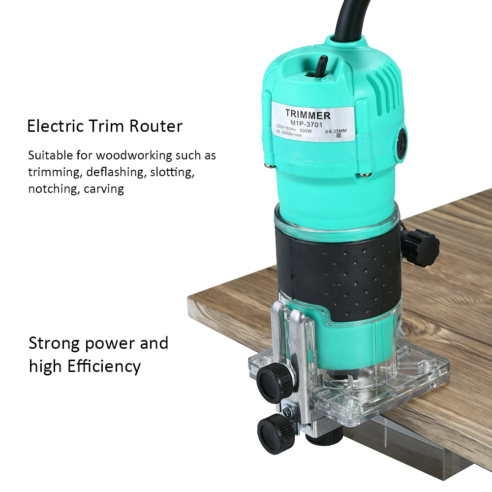 KKmoon Electric Trimmer Polisher Trim Router 35000r/min Angle Grinder with Transparent Base for Woodworking Trimming Slotting |