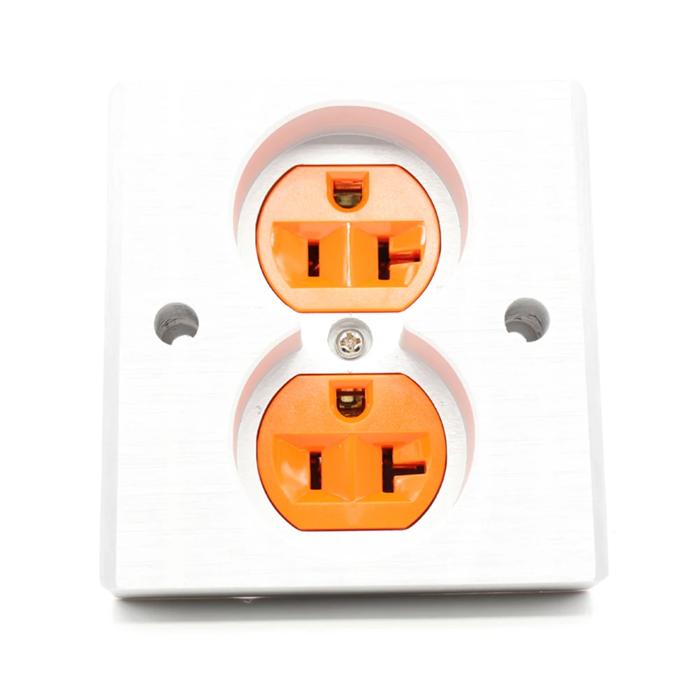 

2pcs Orange High Quality Power US AC Power Receptacle Wall Outlet Copper Socket