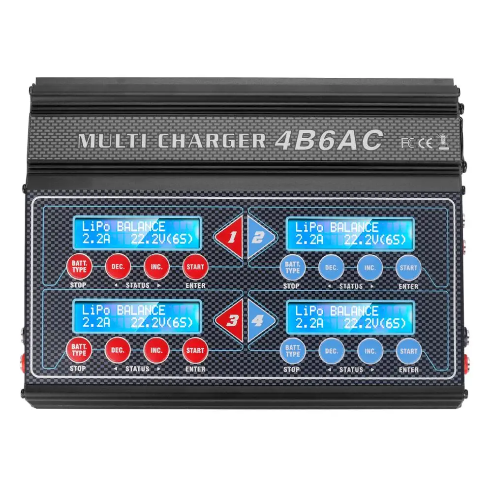 HTRC 4B6AC RC зарядное устройство Quattro 80 Вт 6A профессиональное балансирующее Dis для