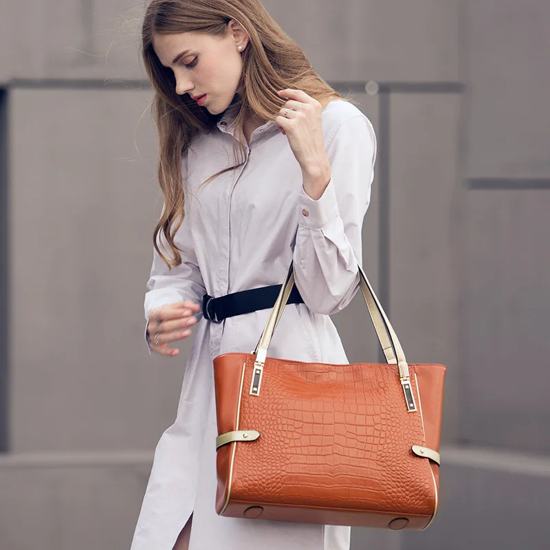 Сумка из 100% натуральной кожи женская сумка модная для мамы шоппинга через плечо