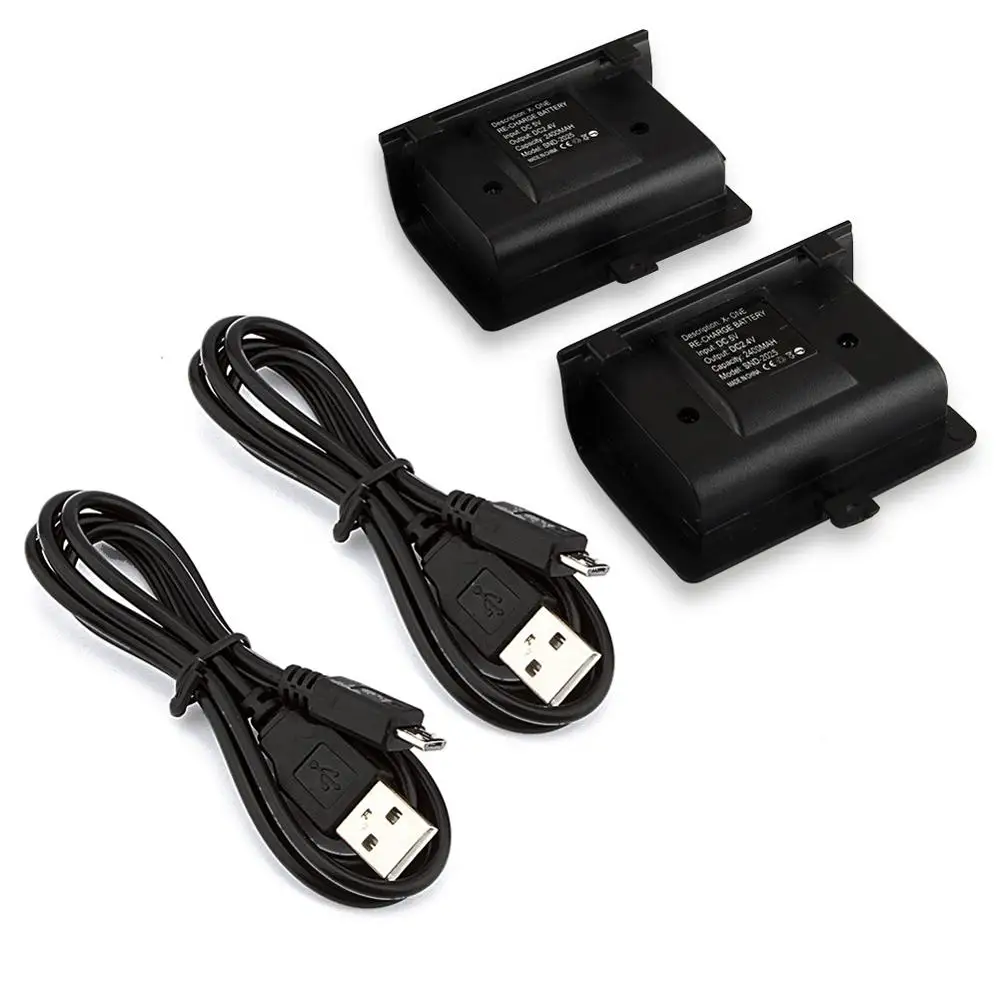 2 шт. аккумуляторные батареи 2400 мАч с USB-кабелем для контроллера XBOX ONE | Электроника