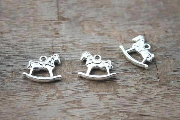 12 шт.-подвеска в виде лошади-качалки подвески античном тибетском серебряном