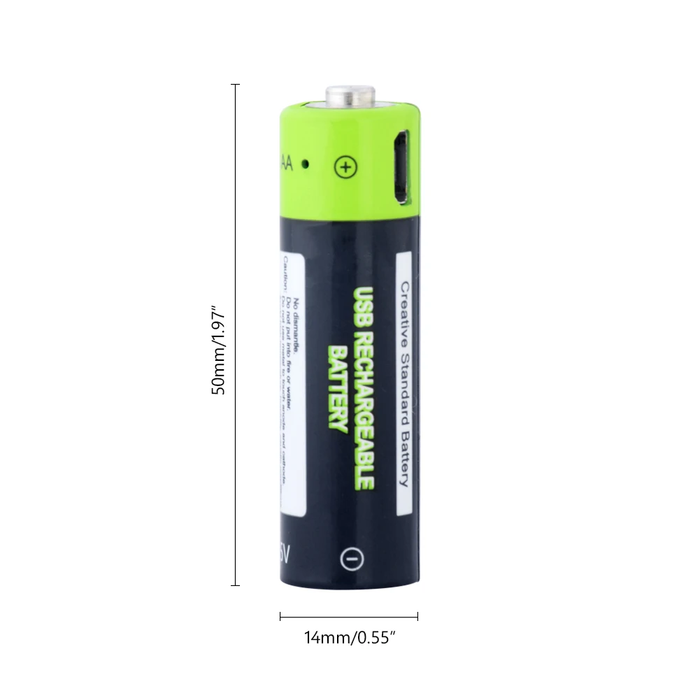 AA USB перезаряжаемая батарея 1250 mAh литий полимерная li po ионная usb
