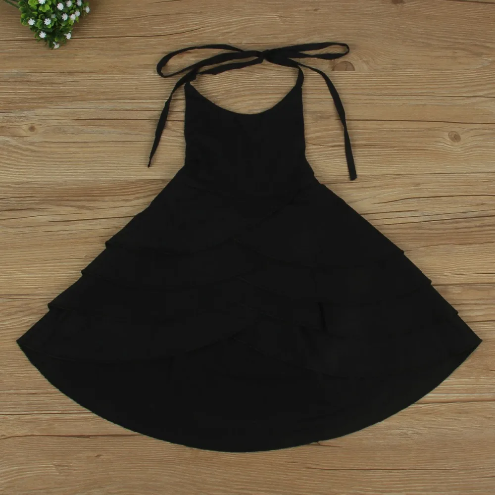 Kid Baby Girls Clothes Cute Girl Backless Strappy Solid Color Princess Dress Summer Casual Beach Sundress Children Clothing Set | Детская