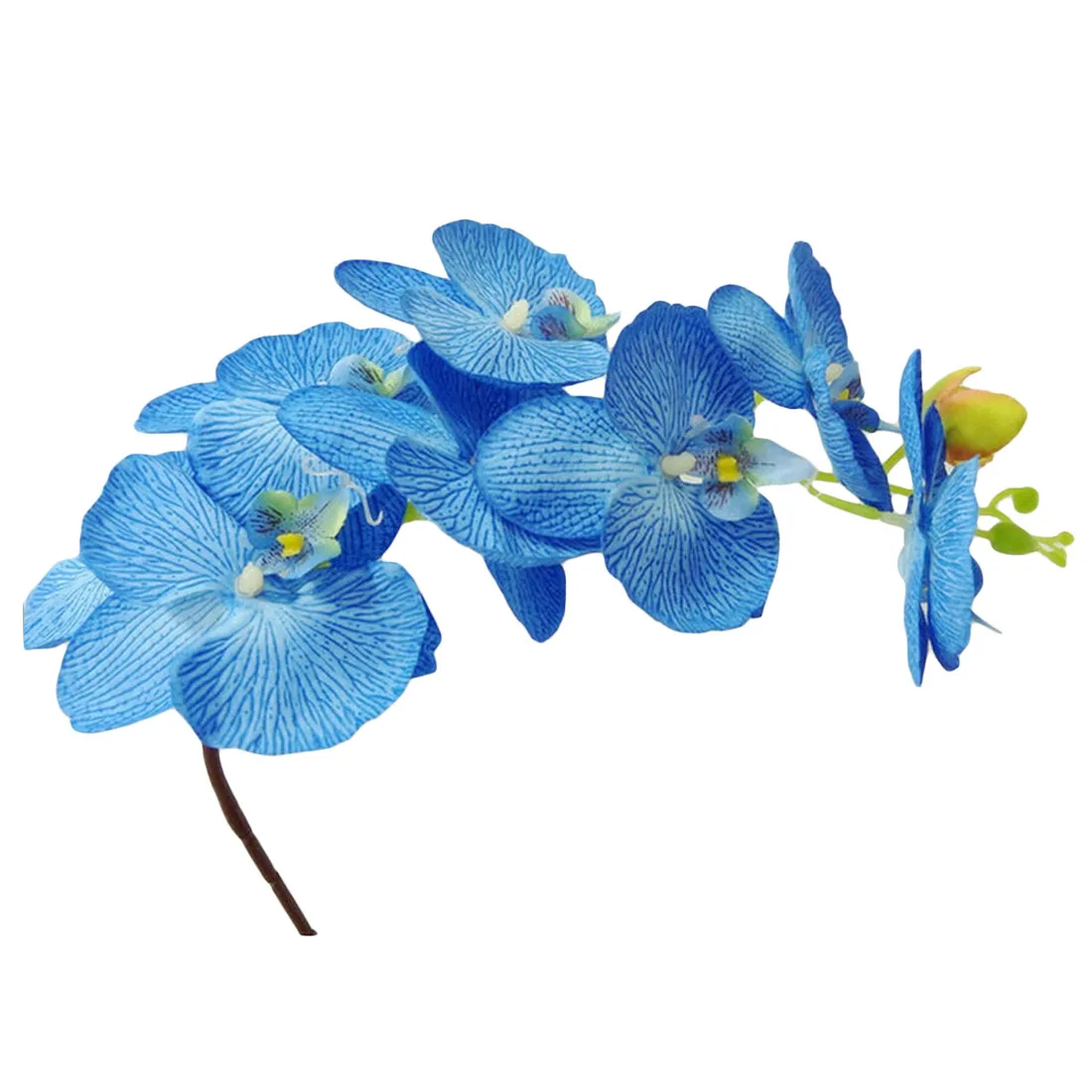 blue 6 цветов бабочки орхидеи DIY для создания искусственных цветов Гипсофила поддельные Силиконовое растение для украшения свадьбы, дома, вечерние украшения - Цвет: blue