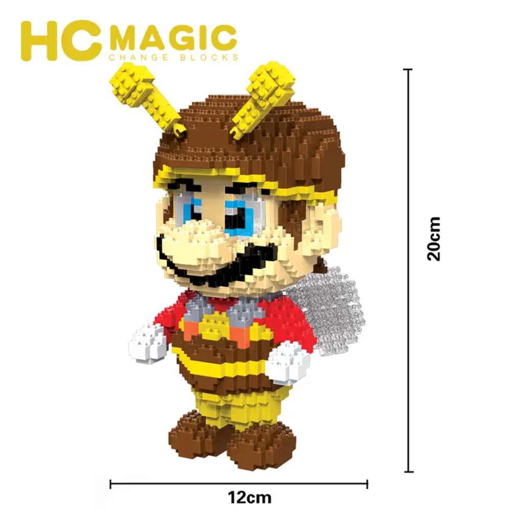 HC MAGIC 9010 алмазные строительные блоки Марио пчела детская сборка подарки DIY