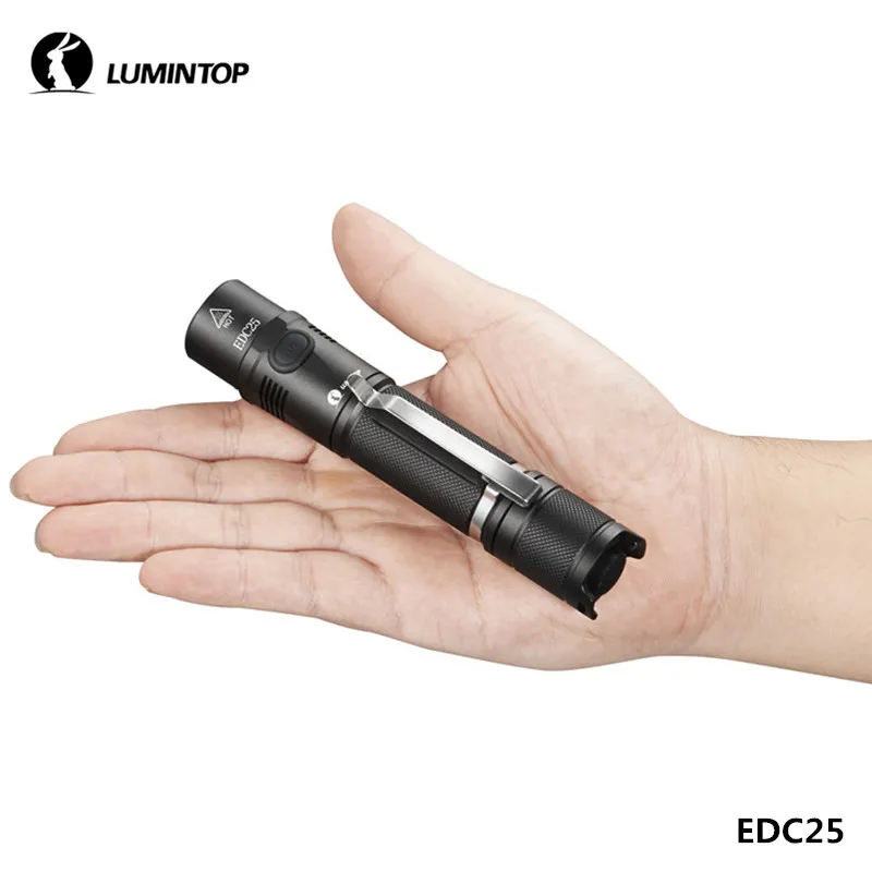 Люминесцентный EDC25 USB Перезаряжаемые карманный фонарик двойной переключатель