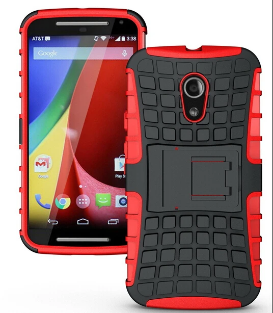 Чехол для Moto G G2 стоячий кейс-Держатель двойной чехол защитный из ТПУ Motorola 2-го
