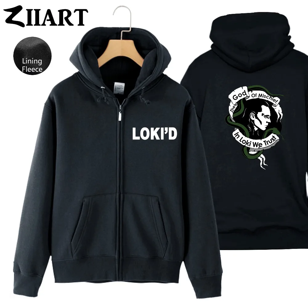 Женский армейский шлем Loki флисовое пальто на молнии с капюшоном и надписью God Of