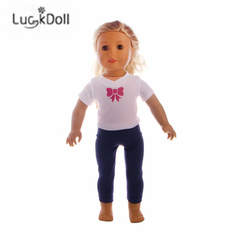 LUCKDOLL/колготки + топ с длинными рукавами 18 дюймов американский размер 43 см