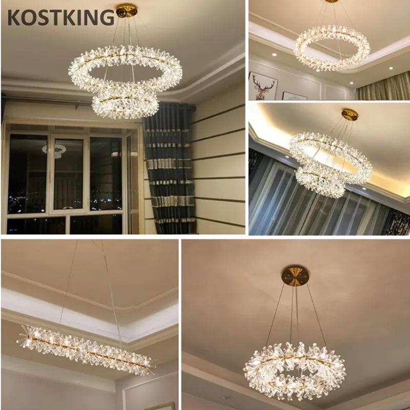 Luxury New Modern Chandelier Lighting For Living Room Creative Design Suspension Crystal Lamp Dining LED Cristal Lustre | Освещение