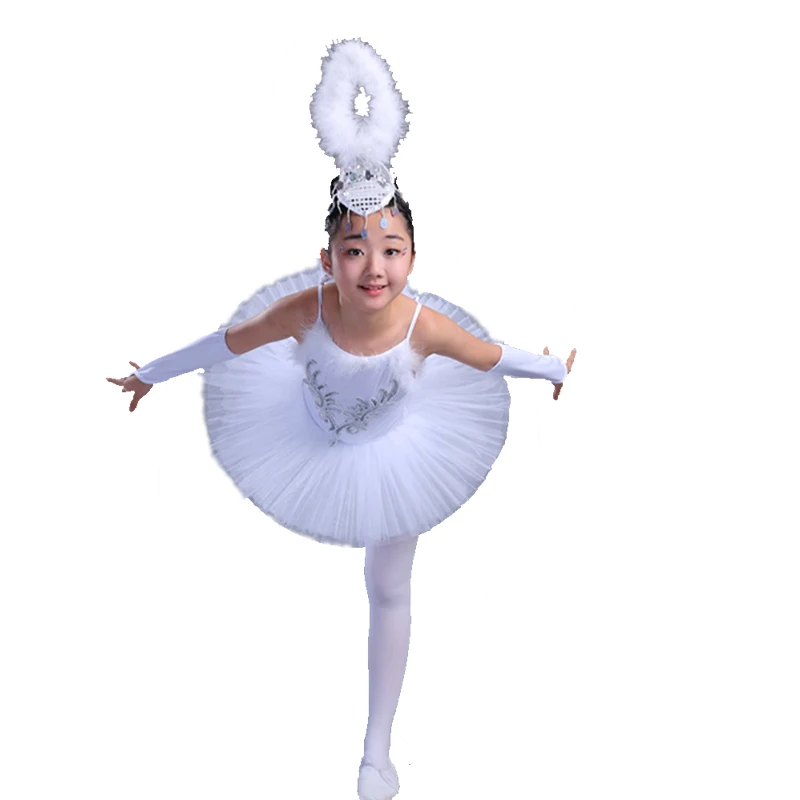 Профессиональные Балетные костюмы трико для женщин и детей длинная белая Одежда