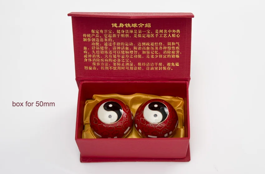 50 мм 40 мм китайские шарики baoding, перегородчатая Taichi дизайн в разных цветах. Chiming Фитнес мяч. Домашний подарок. Бумажная коробка