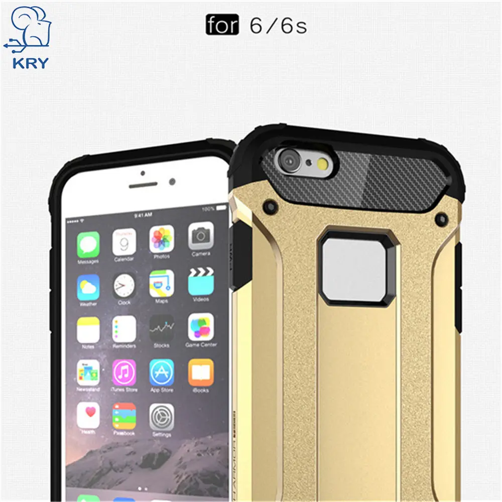 KRY Silicone Soft TPU Phone Cases For iPhone 6 Case Plus PC Plastic Dual Cover 6S Capa Coque |
