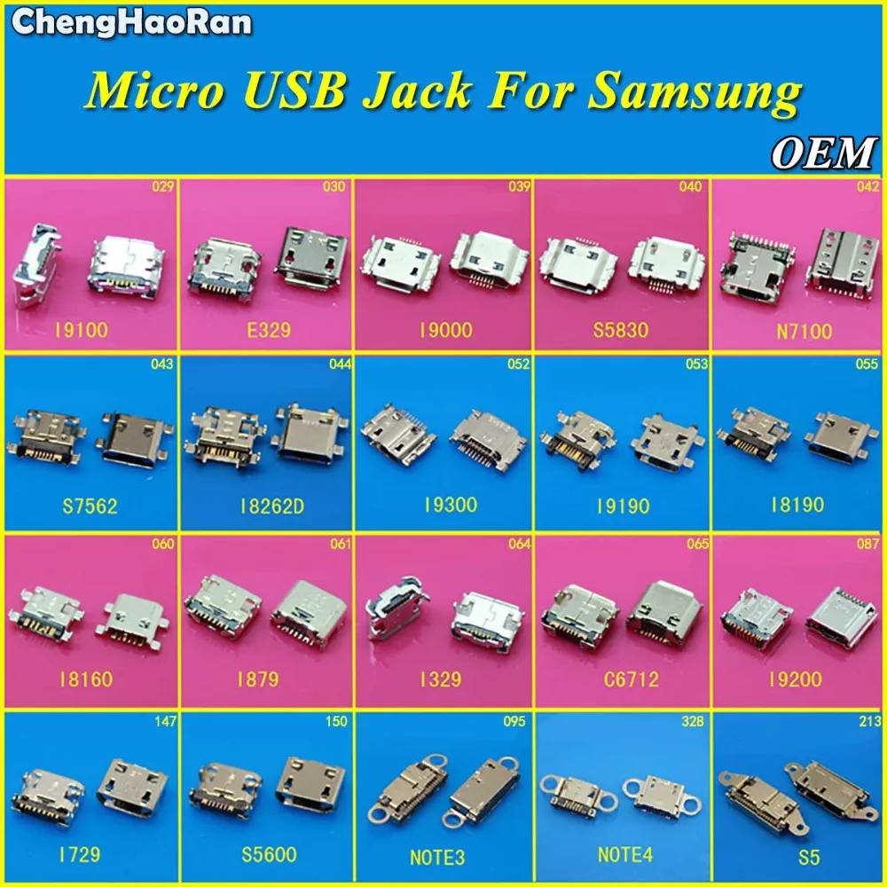 ChengHaoRan микро USB разъем мини док зарядный порт для Samsung Galaxy S5600 S7562I N900 S6 S5 Note 3 4|Шлейфы