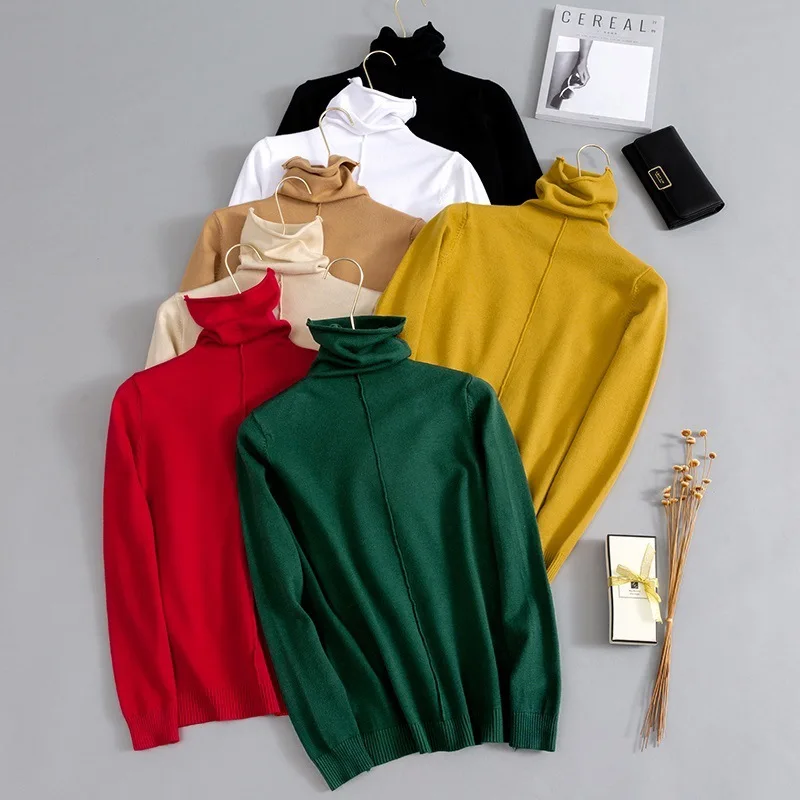New Fashion Spring High Collar sweater bottom knitted woman's Pull Over Sweater | Женская одежда