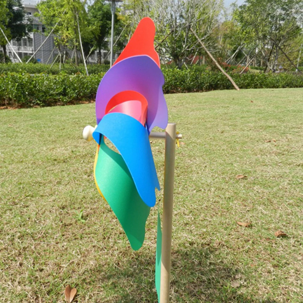 Деревянный полюс ветряная мельница Радуга Pinwheel детские игрушки Классические сад