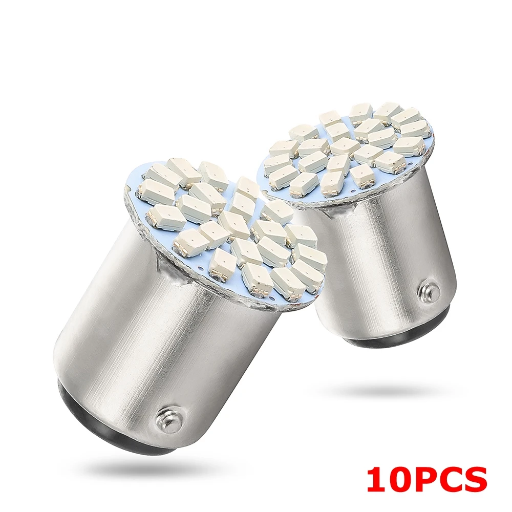10 шт. T25 1157 22 SMD Canbus автомобиля светодиодный светильник Светильник лампы белого, красного, желтого и хвост Перерыв Стоп сигнал поворота светильник 6000 К Автомобильный светодиодный светильник 12V