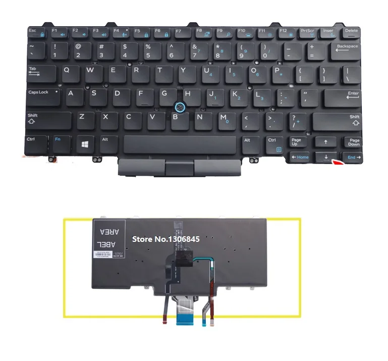 Клавиатура SSEA New US с подсветкой для ноутбука DELL Latitude E7450 E5450 черная клавиатура без