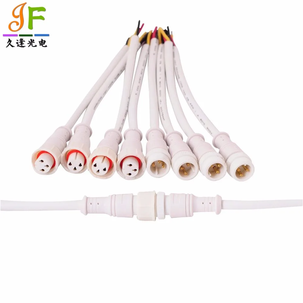 10pairs 3 Core 3pin White Black Plastics PBT waterproof led connecter for strip light male female Applicable 0.75mm 18AWG Wire | Освещение