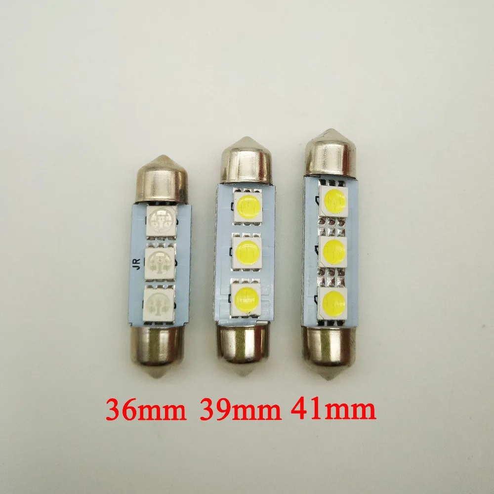 50 шт. светодиодный светильник для стайлинга автомобиля 5050 3SMD 36/39/41 мм s 24 В 12