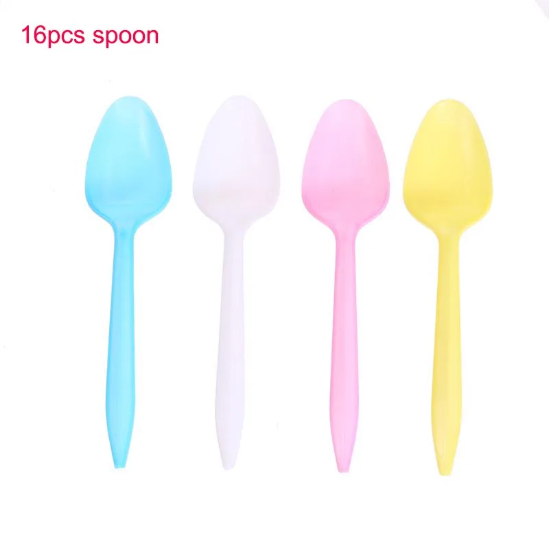 C unicorn spoon Булавка рог на Единороге Вечерние игры единорога декорации с днем рождения детей день детей предметы для вечеринки, сувениры - Цвет: C unicorn spoon