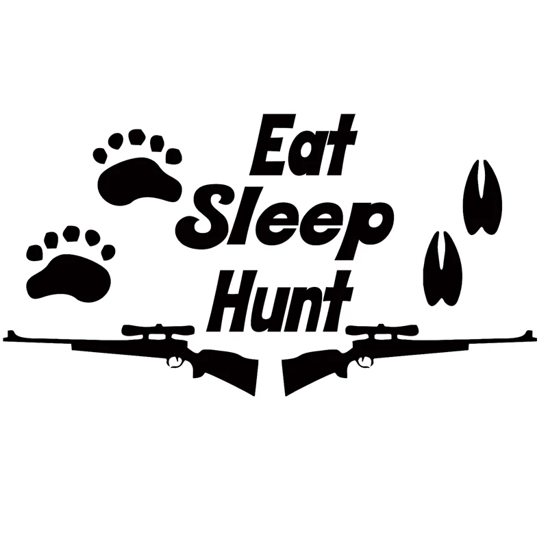 Eat Sleep Охота Пистолеты медведя оленя Die Cut виниловые наклейки для окон Стикеры