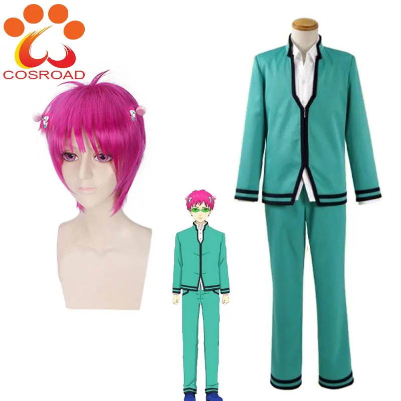 Cosroad Saiki Kusuo no sai-nan Косплей форма костюм Saiki Kusuo розовые короткие парики для взрослых школьная форма костюмы