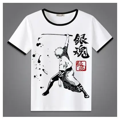 Высокое качество Q унисекс с рисунком из аниме футболка GINTAMA Sakata Gintoki йо ro ЗУ ya