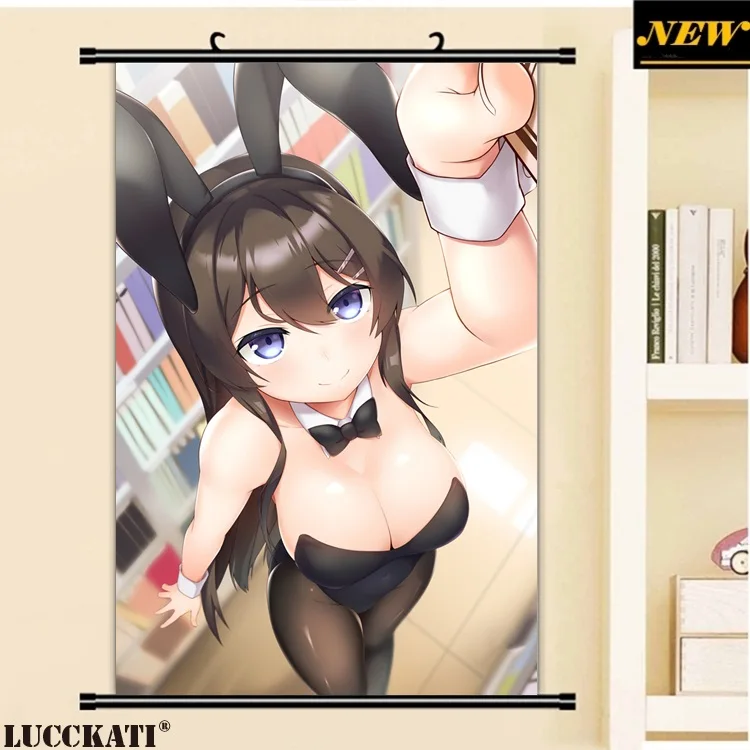 40X60 см, серия Seishun Buta Yarou, животные, заячьи уши, каплей лоли, мультфильм, аниме, Настенная картина, плакат, прокрутка, Картина на холсте