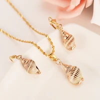 gold dubai png conch shellvintage dangle earrings necklace jewelry sets for women girls jewelry wholesale accessories best gift
