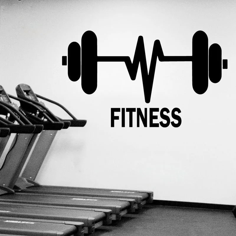 Weightlifting Barbells Fitness Gymnasium Gym Sport Vinyl Wall Sticker Decal for Home Decor boys gift | Дом и сад