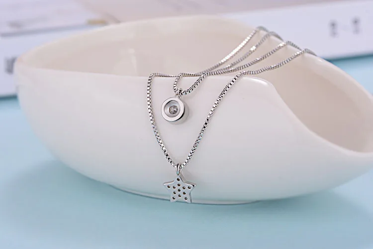 Женское колье из серебра 925 пробы с фианитом|designer necklace|fashion necklacenecklace designer |