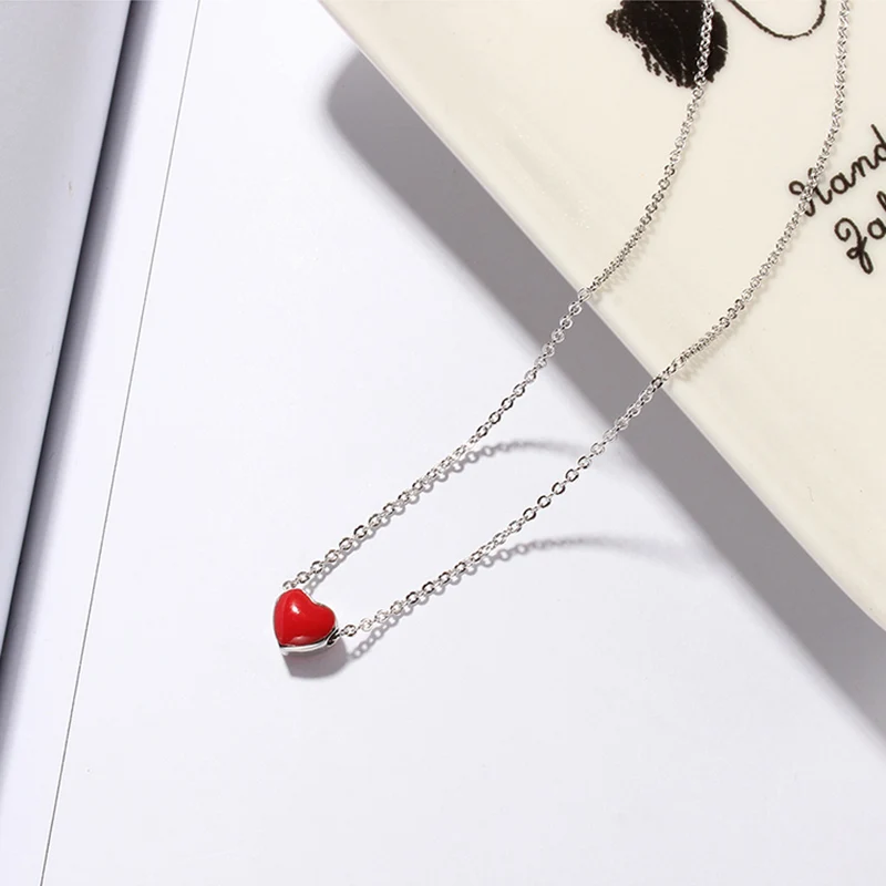 Женское свадебное мини ожерелье BAFFIN колье с красным сердечком и бусинами