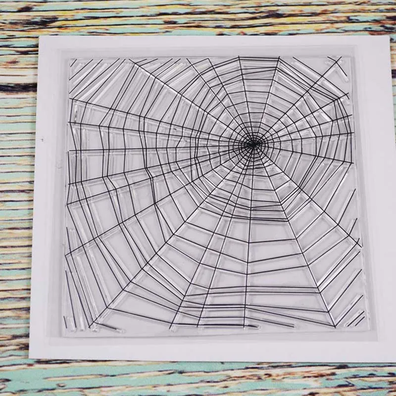 Spider web background Transparent clear stamp for DIY Scrapbooking/Card Making/Kids Christmas Fun Decoration Supplies | Канцтовары для