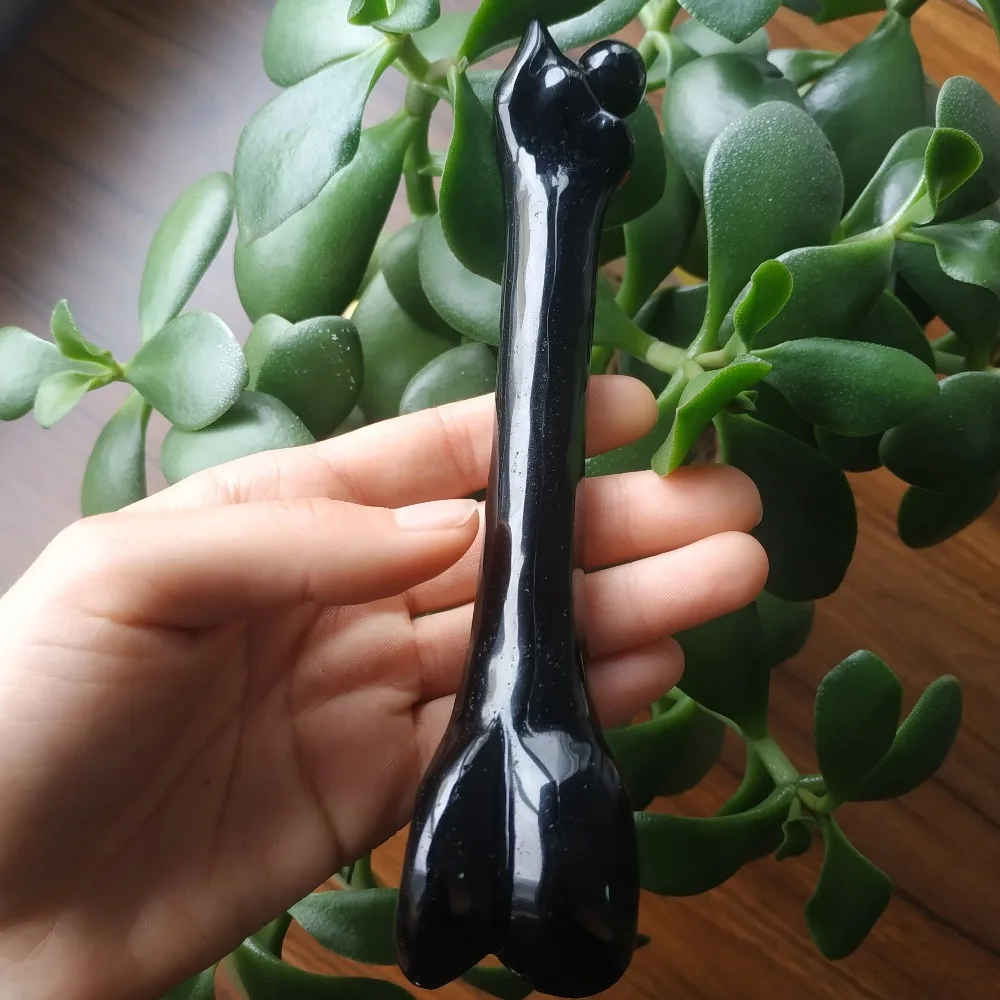 YING LAI Природный кристалл обсидиан Bone Amulet резьба предметы мебели благословение