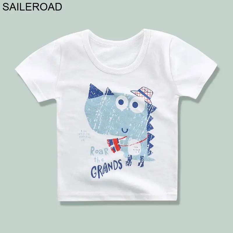 SAILEROAD/топы для мальчиков 1-5 лет с рисунком самолета, г., детские футболки Летние футболки для девочек ясельного возраста с рисунком нави - Цвет: 07 same picture