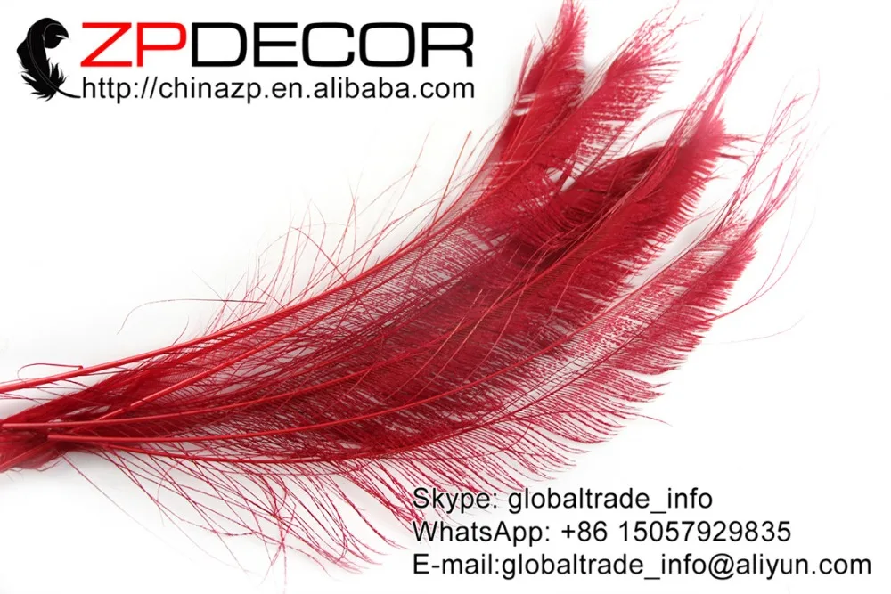 ZPDECOR 50 шт./лот 30 40 см (12 16 дюймов) ручной выбор премиум красный отбеленный павлин